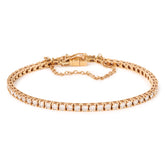 2.85 Carats Diamonds 18 Carat Rose Gold Tennis Bracelet